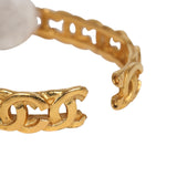 Vintage Chanel 24K Gold Plated CC Bangle Bracelet