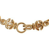 Vintage Chanel 24K Gold Plated Grapevine Mirror Pendant Necklace